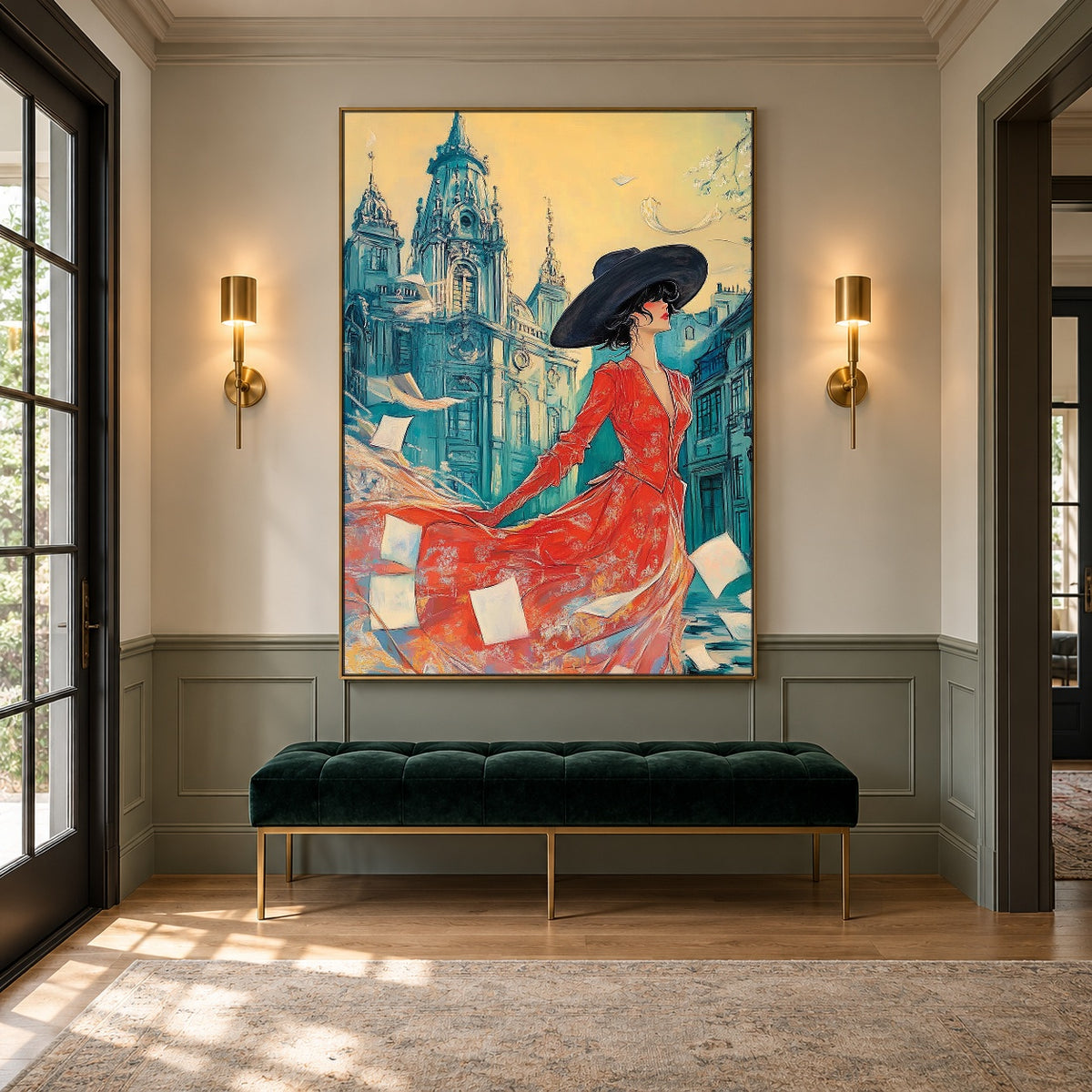 A Scarlet City Stroll — artwork in an interior setting 6
