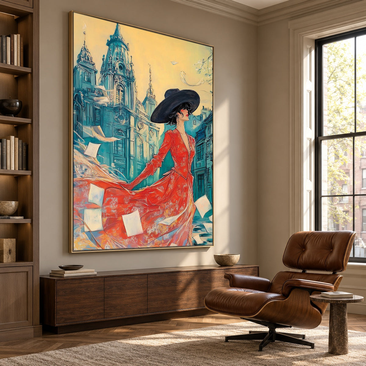 A Scarlet City Stroll — artwork in an interior setting 7