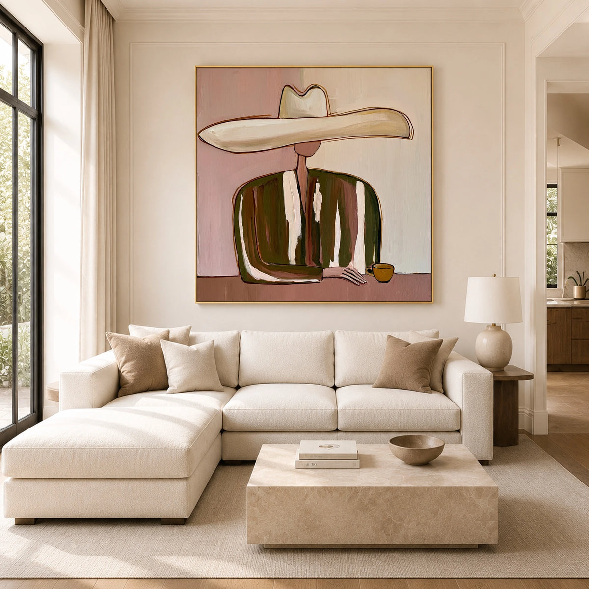 A Small Golden Cup — front view in a living space