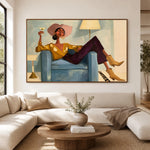 A Toast in Teal — front view in a living space