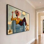 A Toast in Teal — side view of the artwork