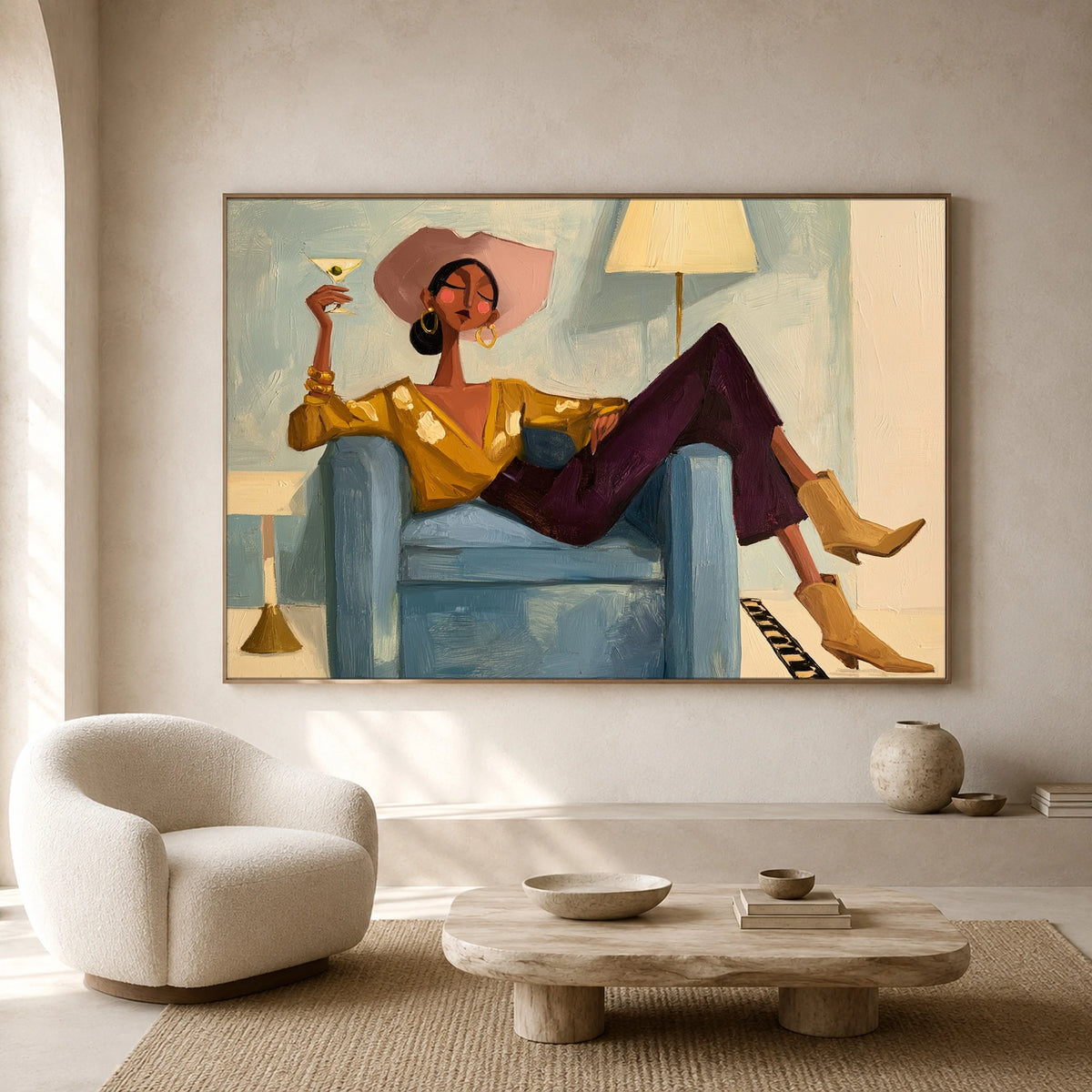 A Toast in Teal — artwork in an interior setting 3