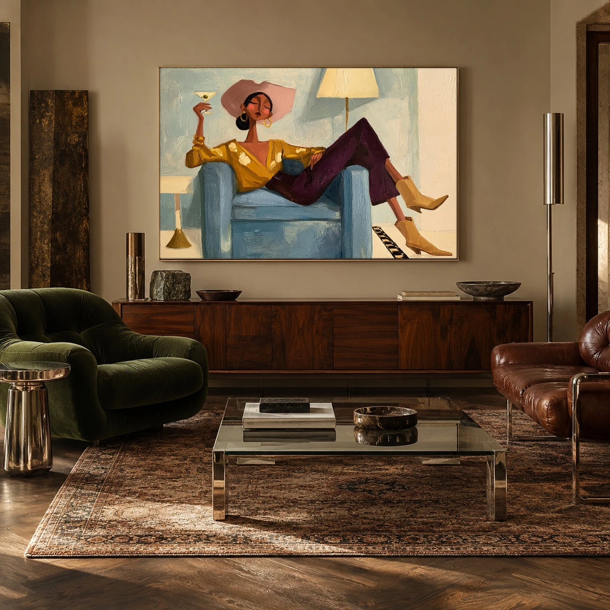 A Toast in Teal — artwork in an interior setting 7