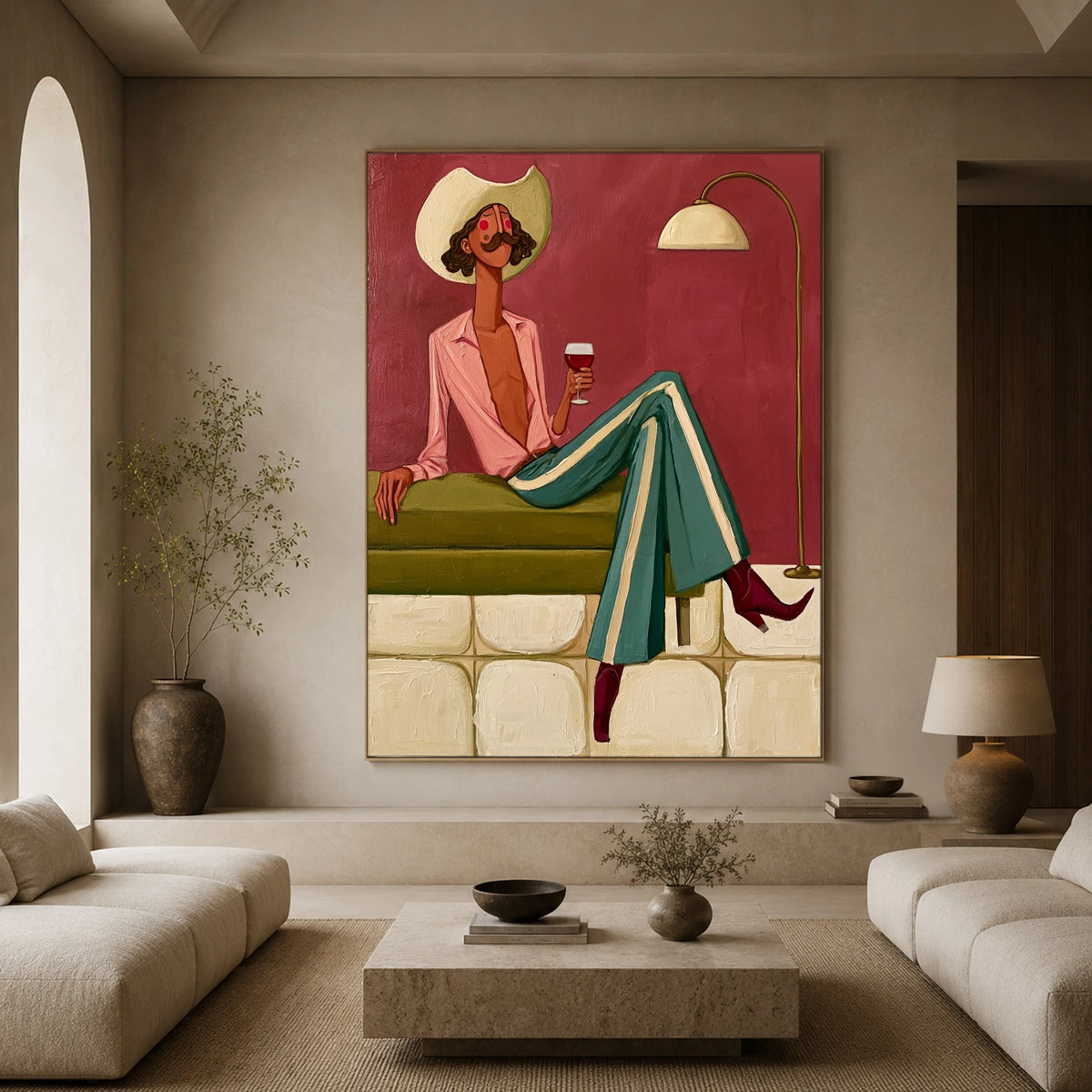An Evening in Stripes — front view in a living space