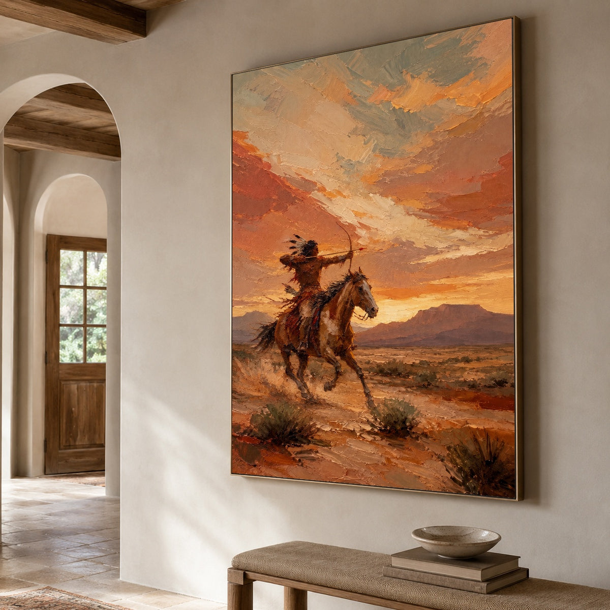 Beyond the Amber Ridge — oblique side view of the artwork