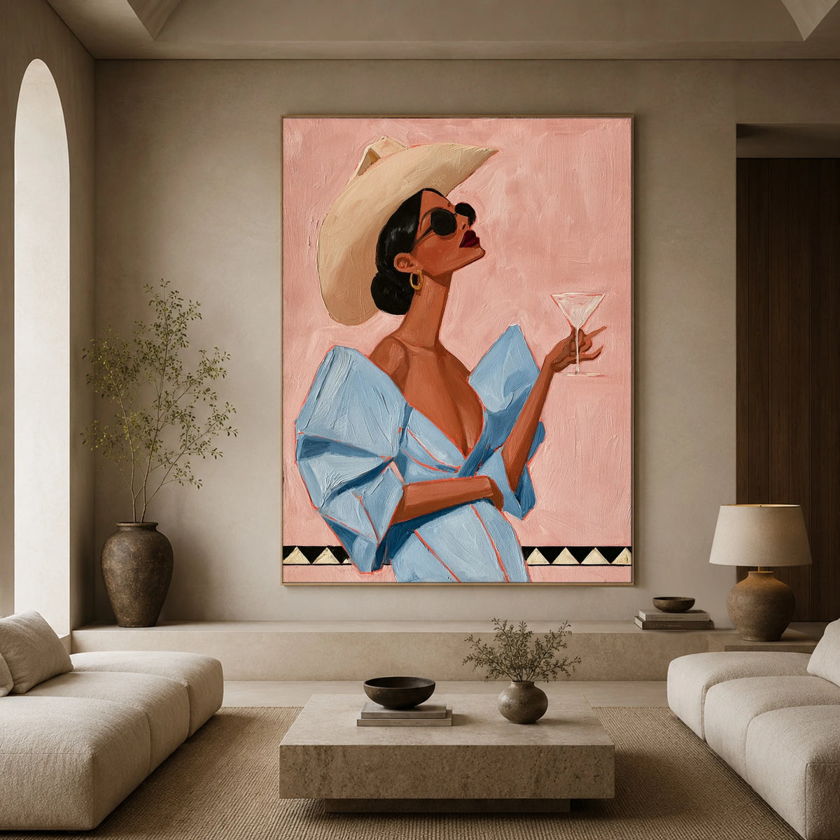 Blue Blouse Aperitif — front view in a living space