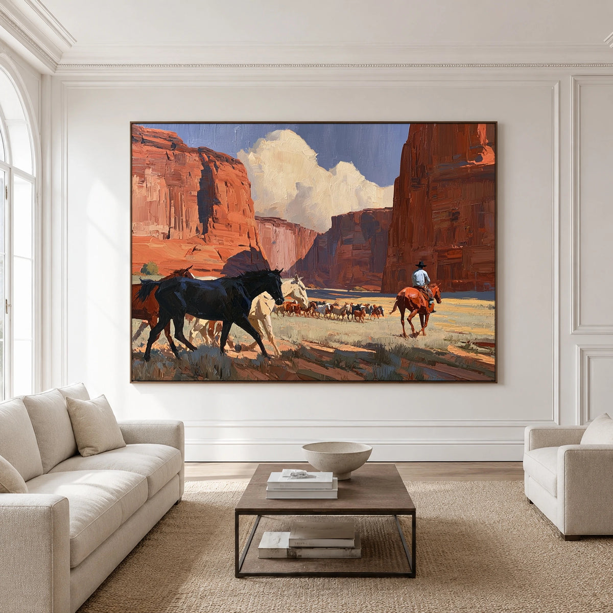 Canyon Cattle Passage — front view in a living space