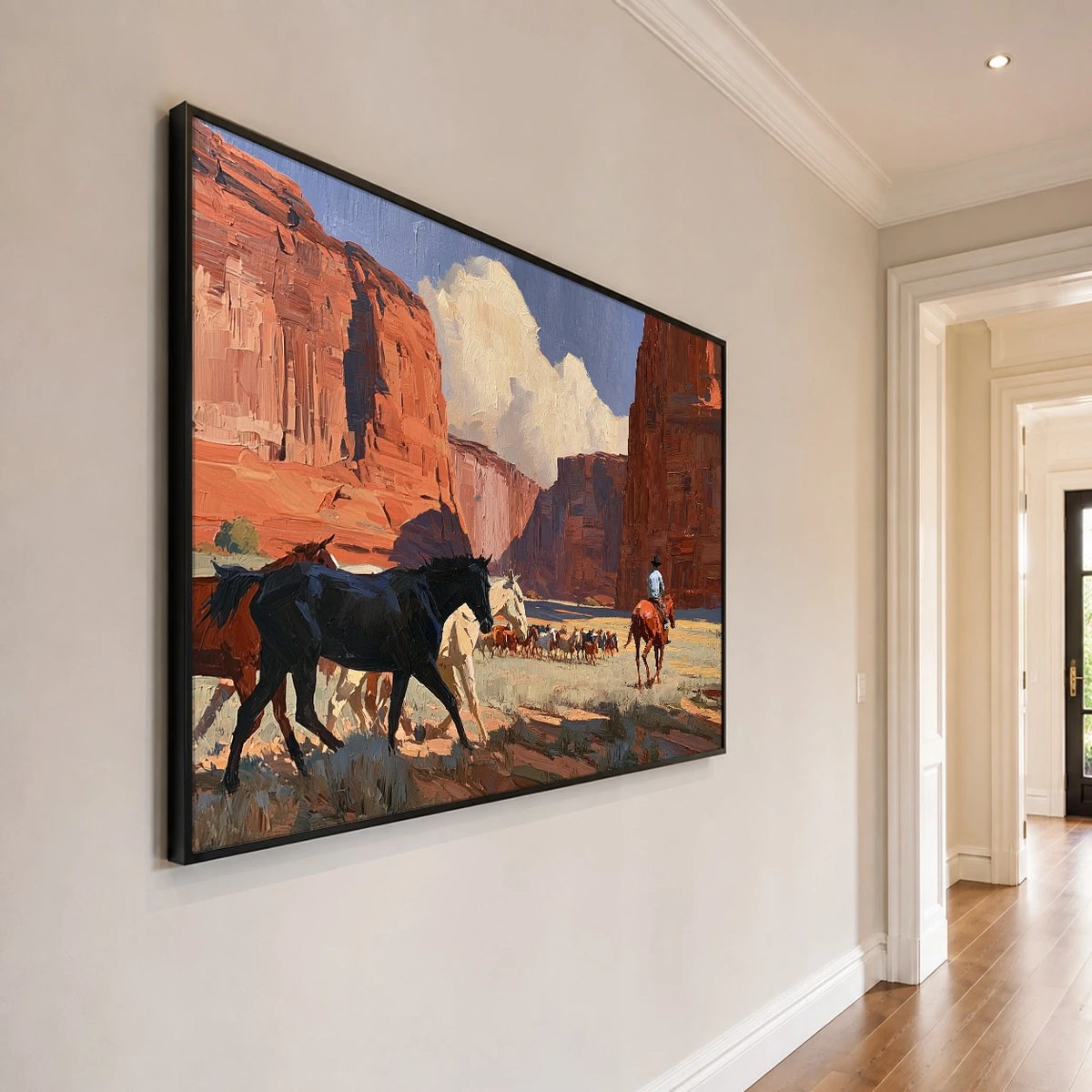 Canyon Cattle Passage — side view of the artwork
