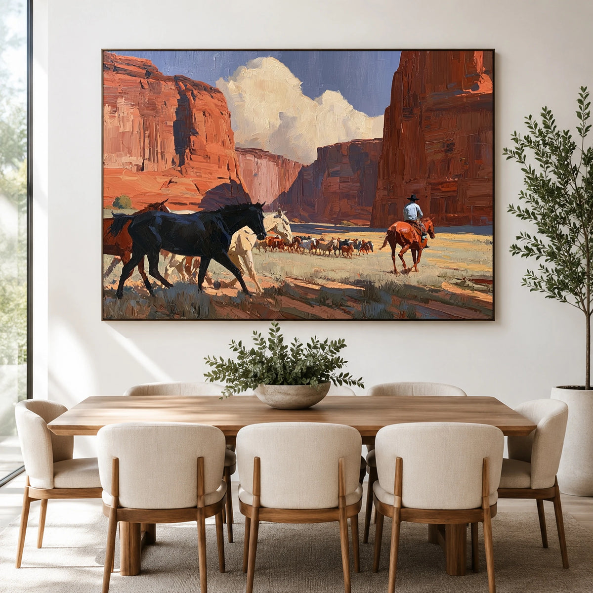 Canyon Cattle Passage — artwork in an interior setting 4