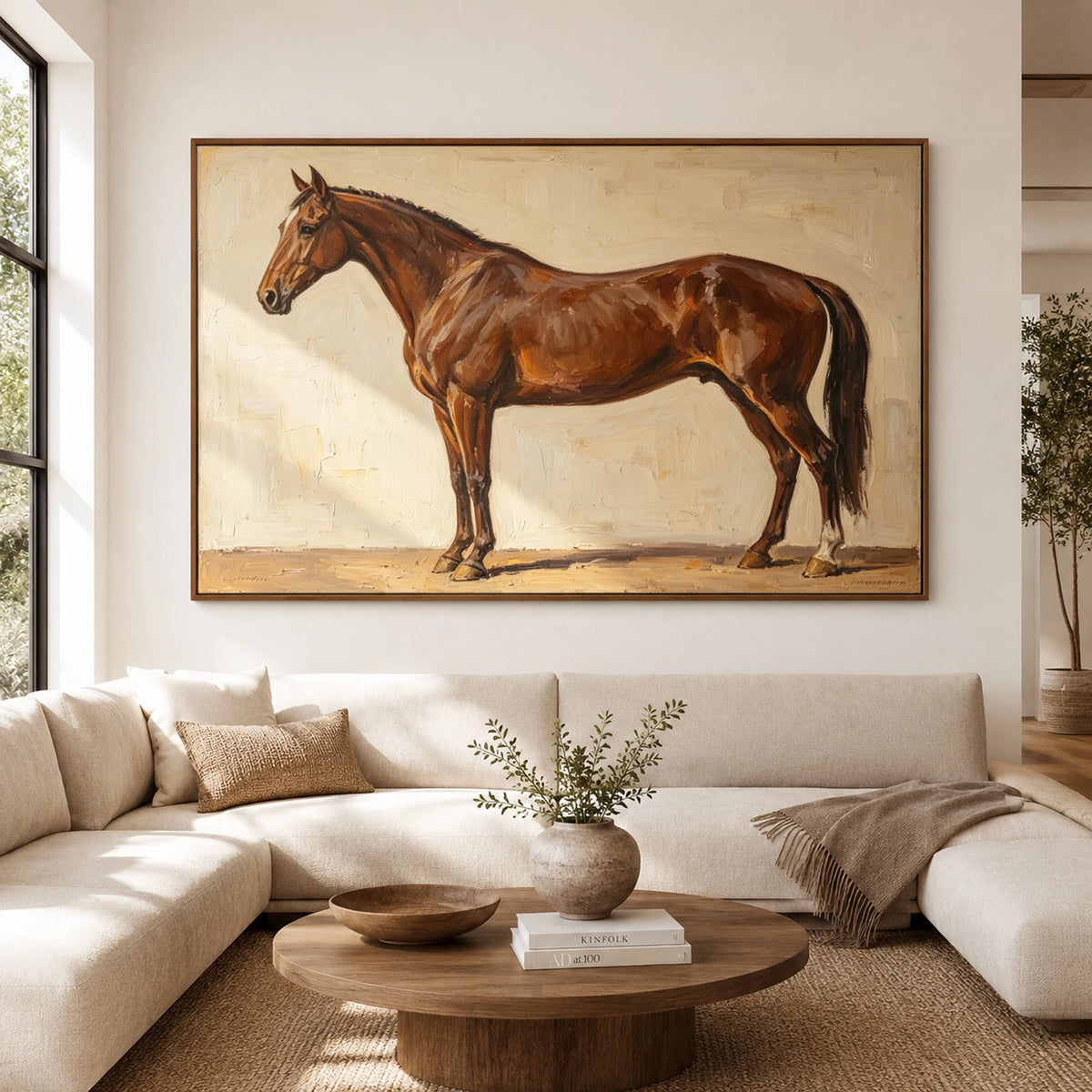 Chestnut in Warm Light — front view in a living space