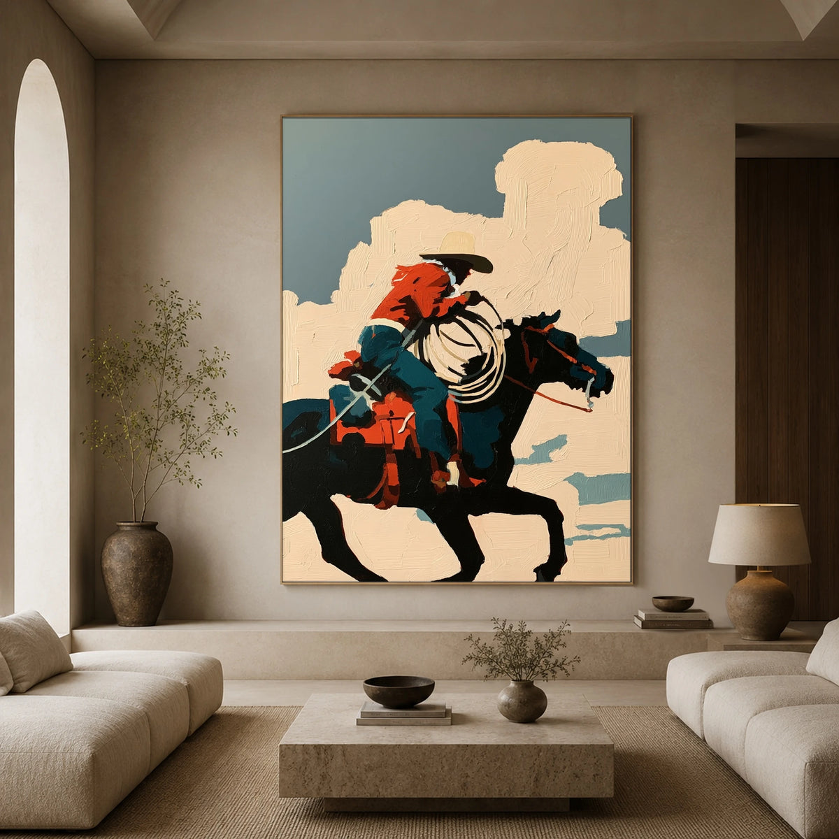 Cloud Chaser Cowboy — front view in a living space