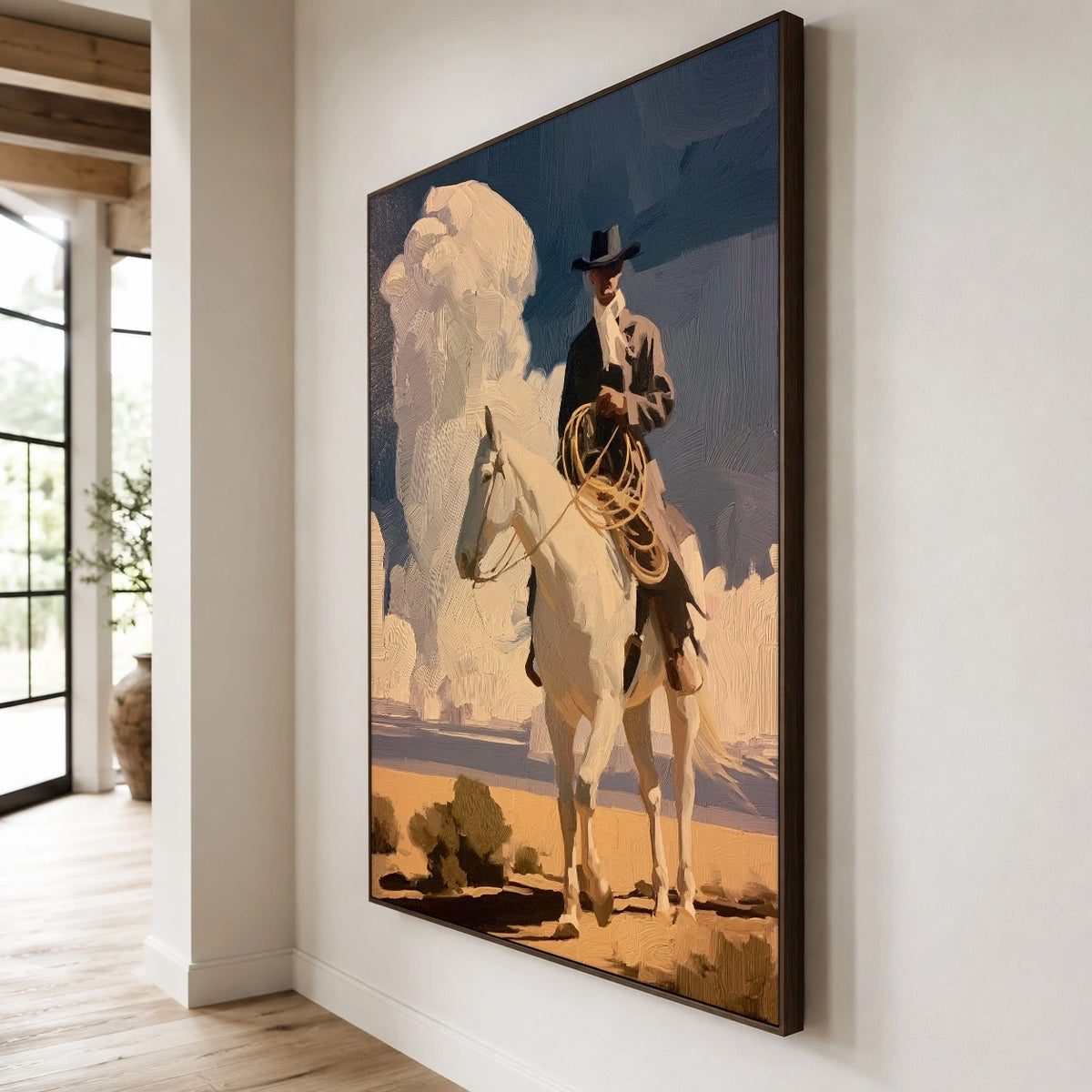 Cloudbound White Steed — side view of the artwork