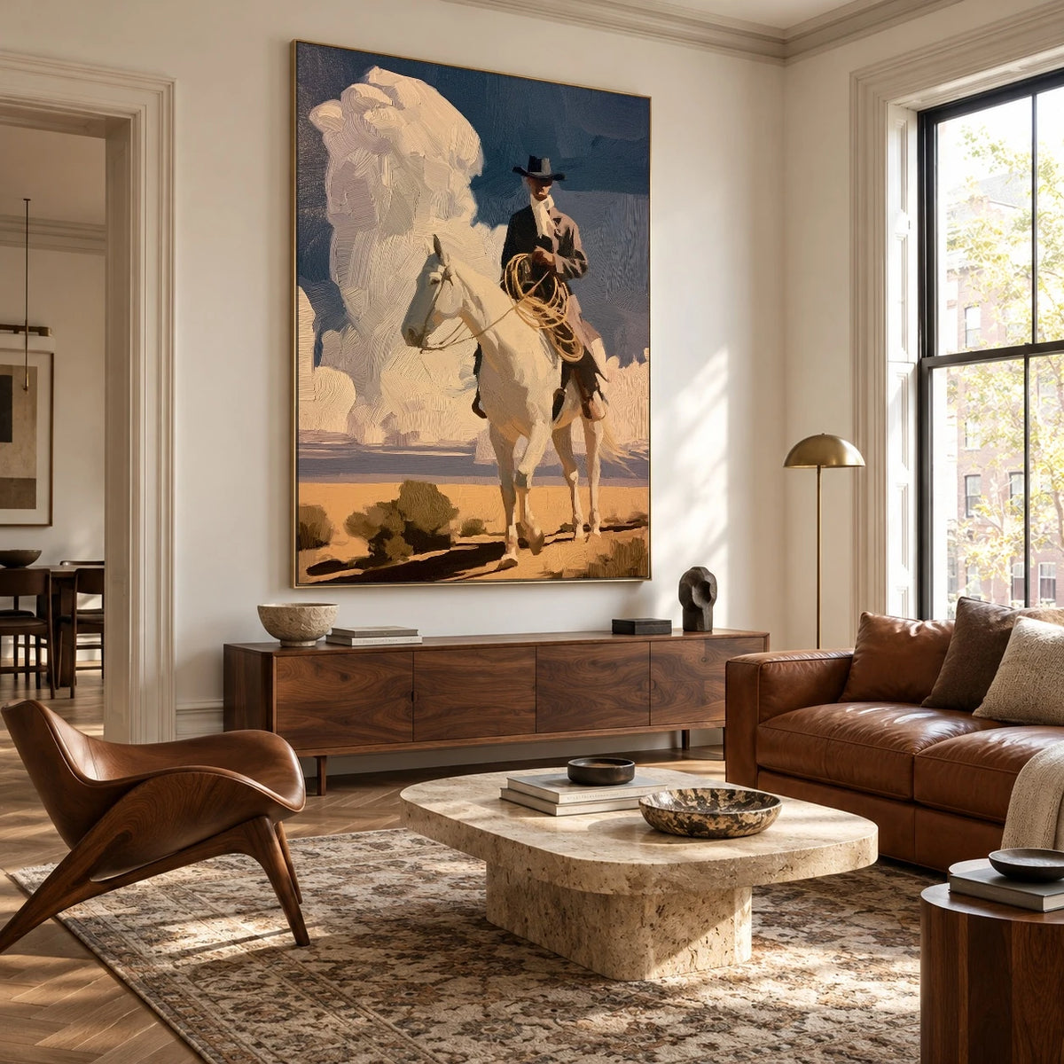 Cloudbound White Steed — artwork in an interior setting 4