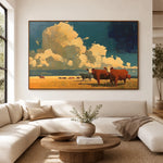 Clouds Over the Herd — front view in a living space