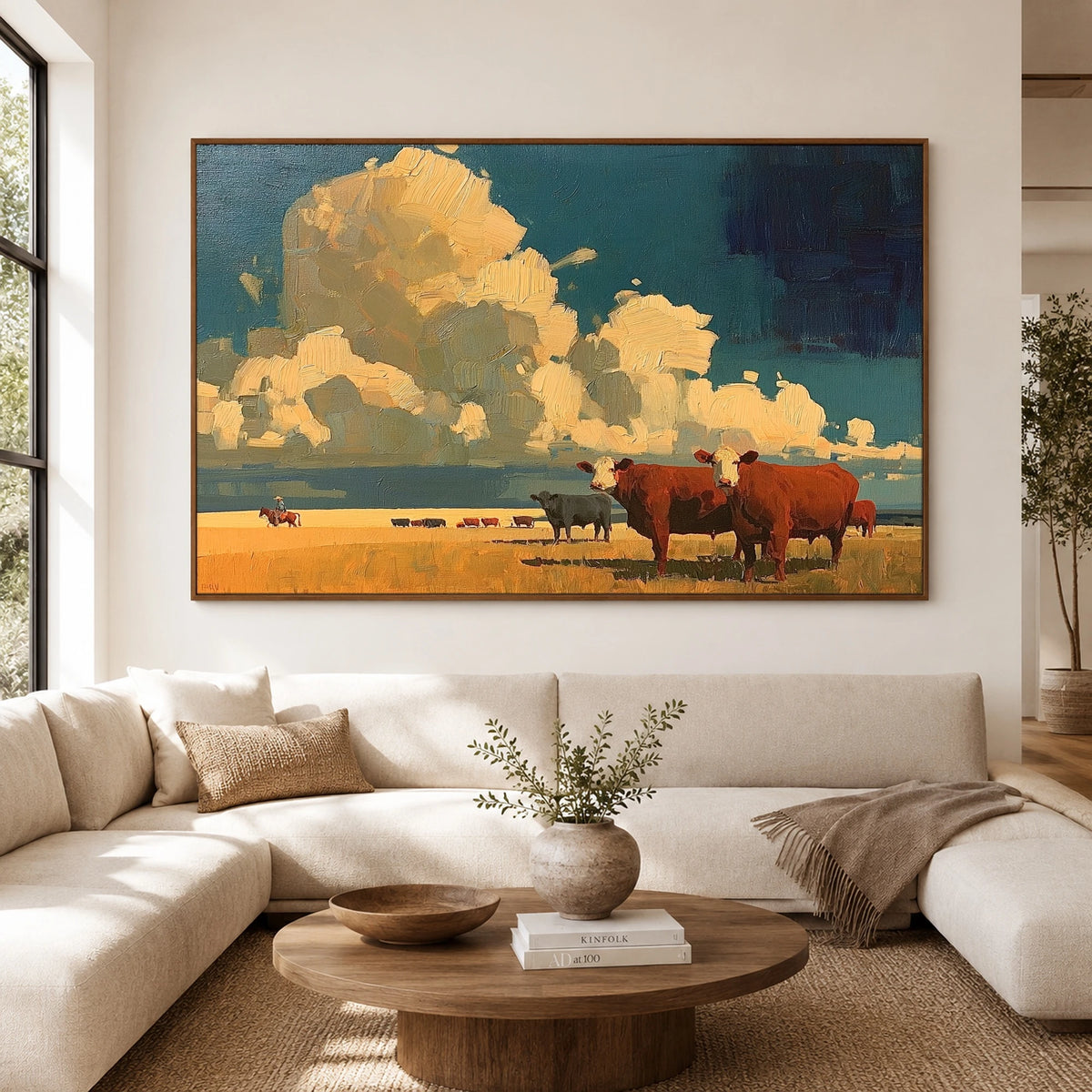 Clouds Over the Herd — front view in a living space