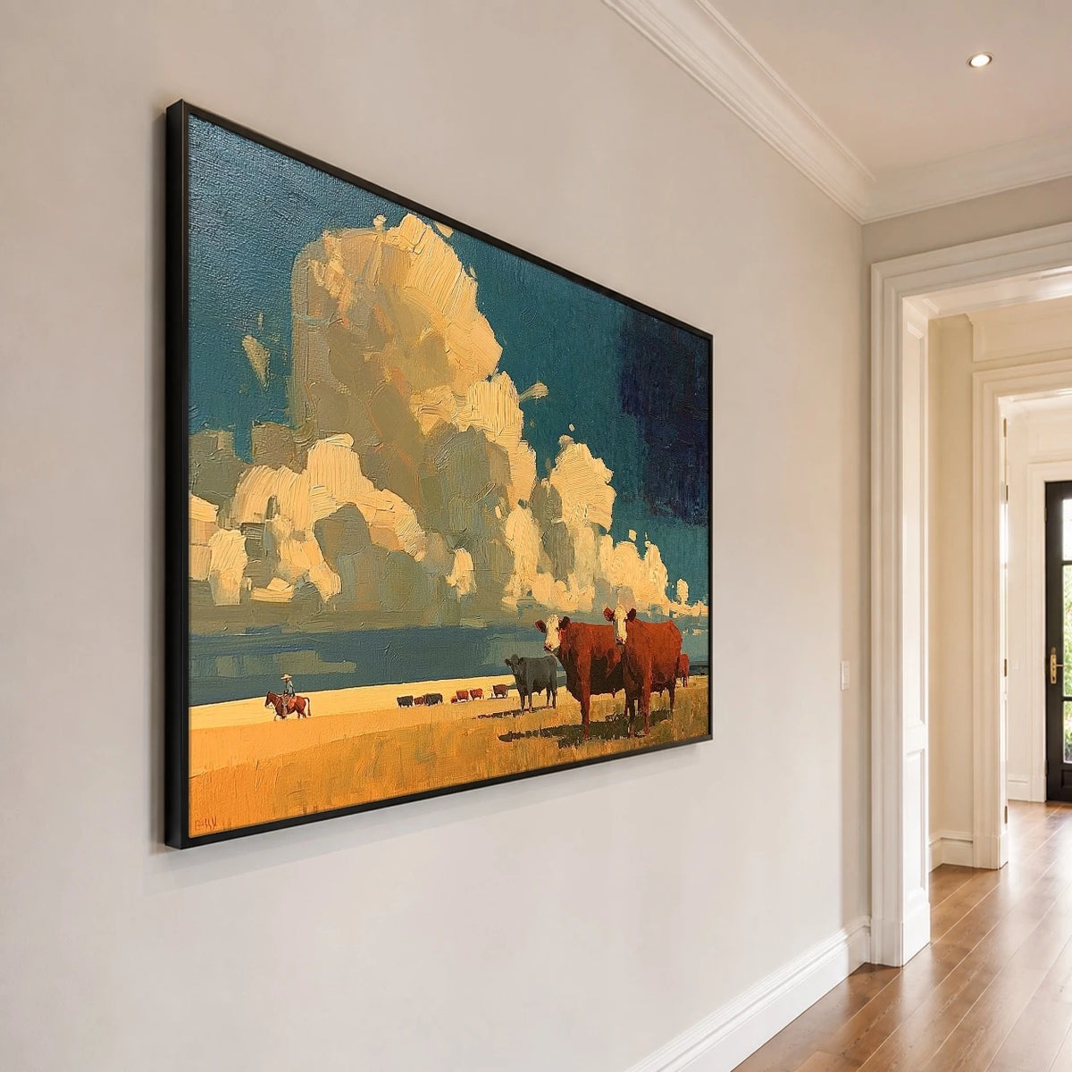 Clouds Over the Herd — side view of the artwork