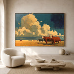 Clouds Over the Herd — artwork in an interior setting 3