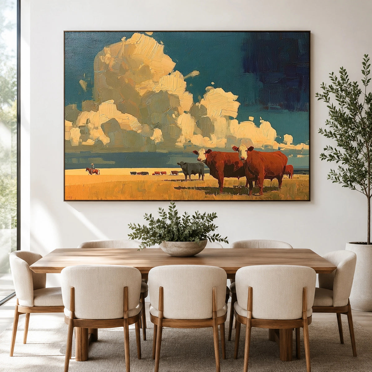 Clouds Over the Herd — artwork in an interior setting 4