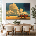 Clouds Over the Herd — artwork in an interior setting 4