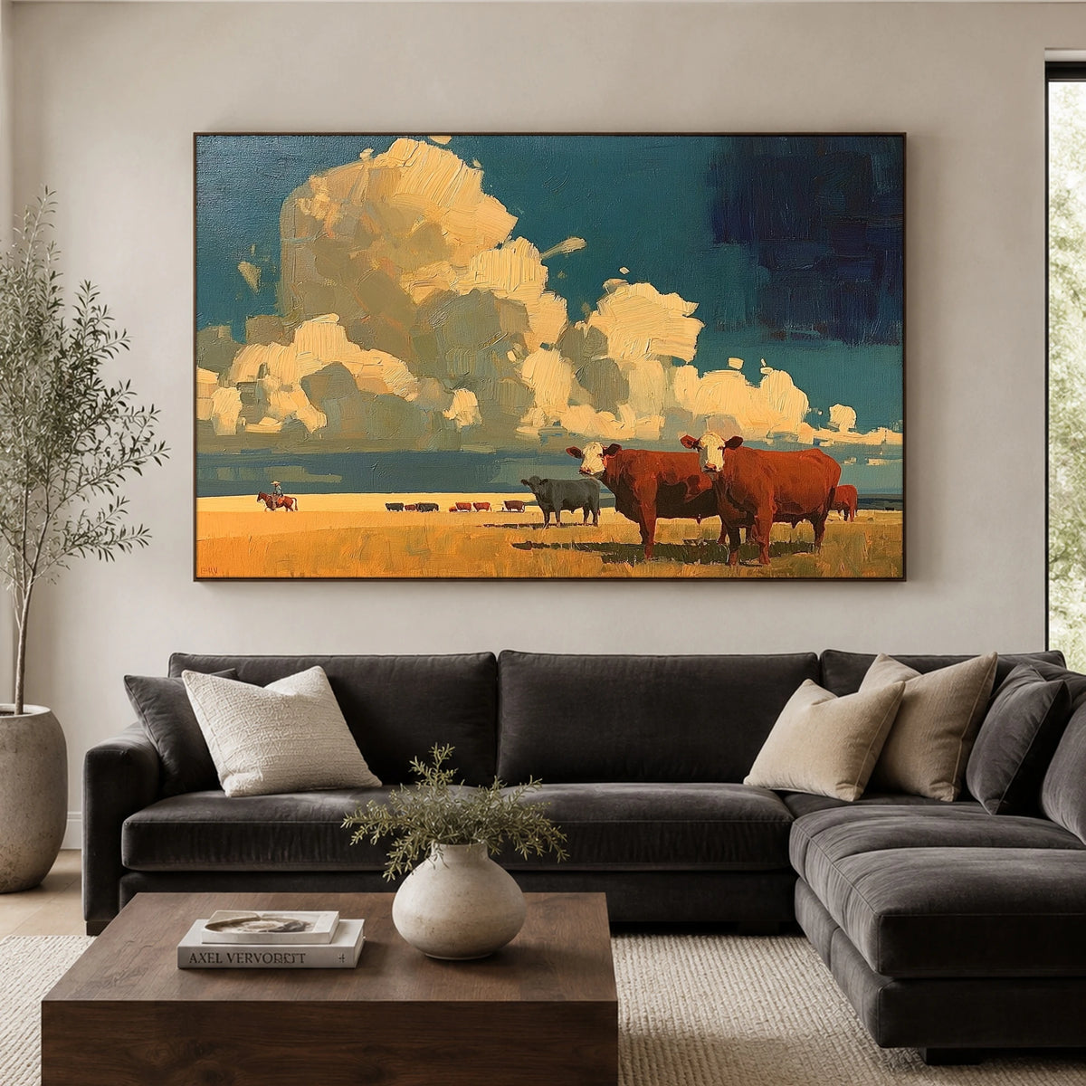 Clouds Over the Herd — artwork in an interior setting 5