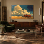 Clouds Over the Herd — artwork in an interior setting 7
