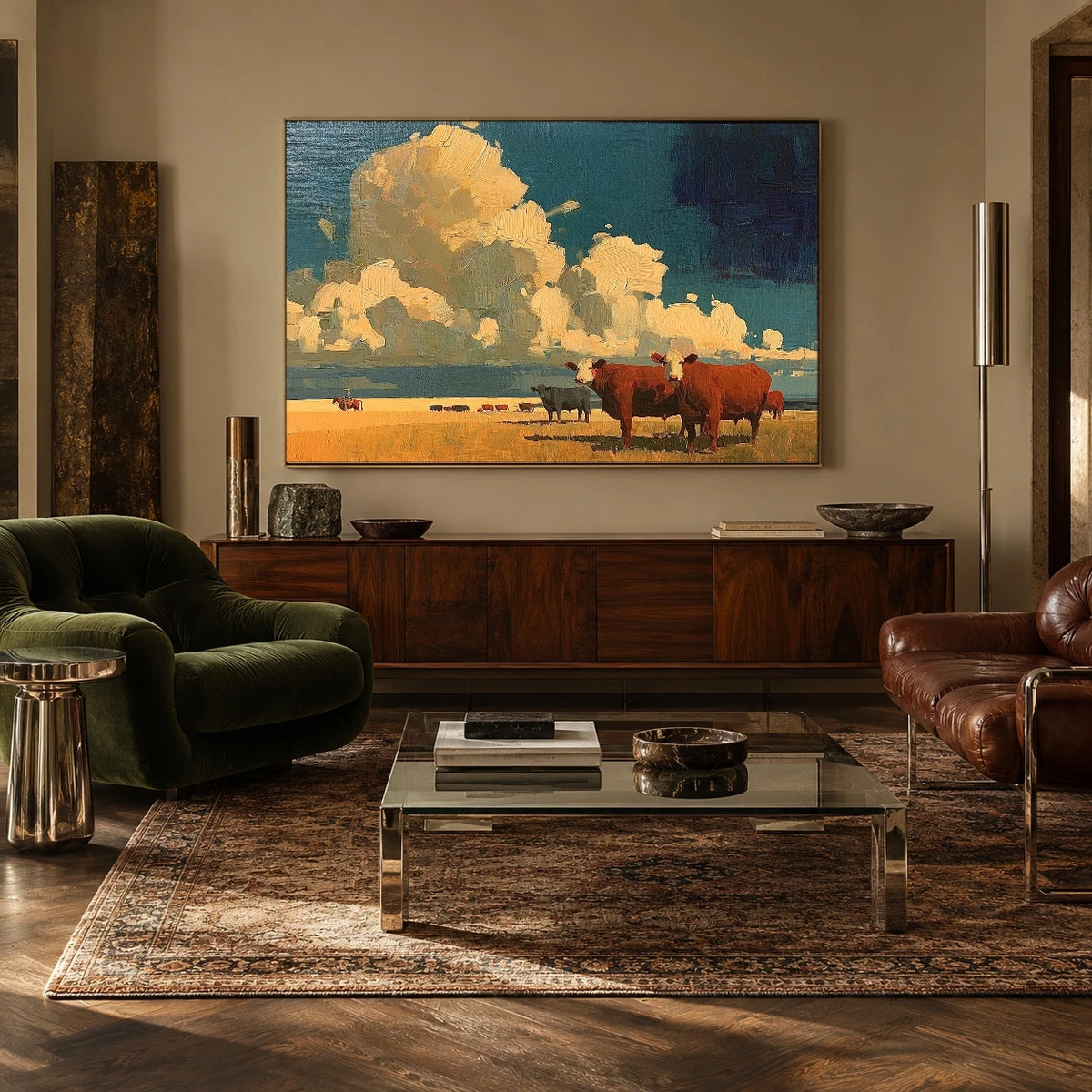 Clouds Over the Herd — artwork in an interior setting 7