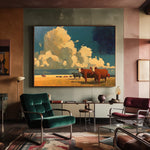 Clouds Over the Herd — artwork in an interior setting 8