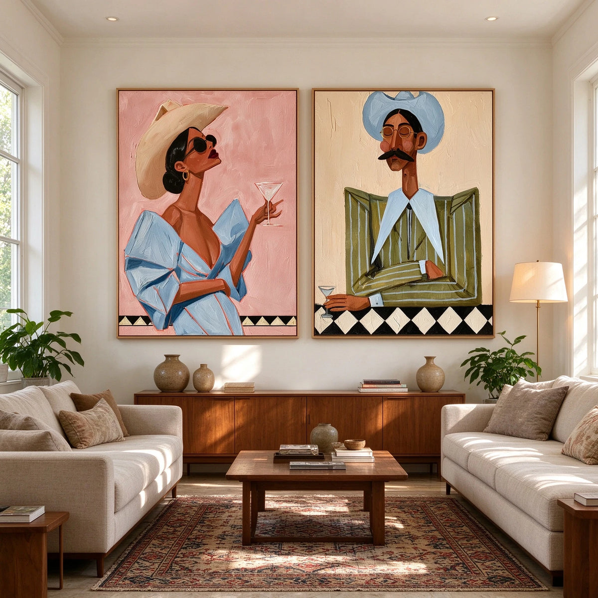 Cocktails After the Ride — front view in a living space