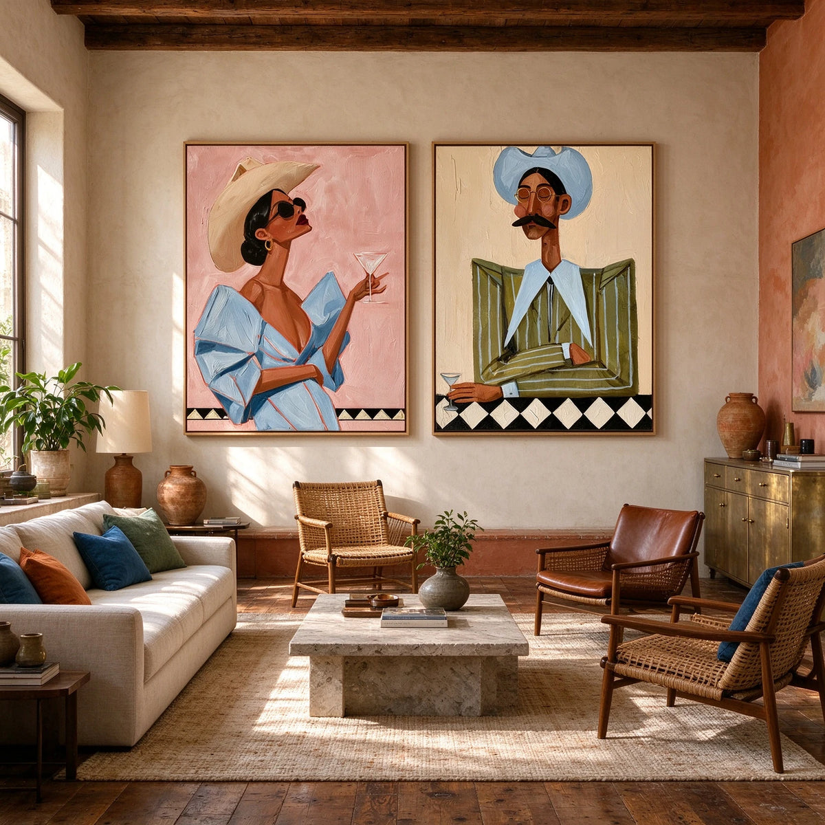 Cocktails After the Ride — side view of the artwork