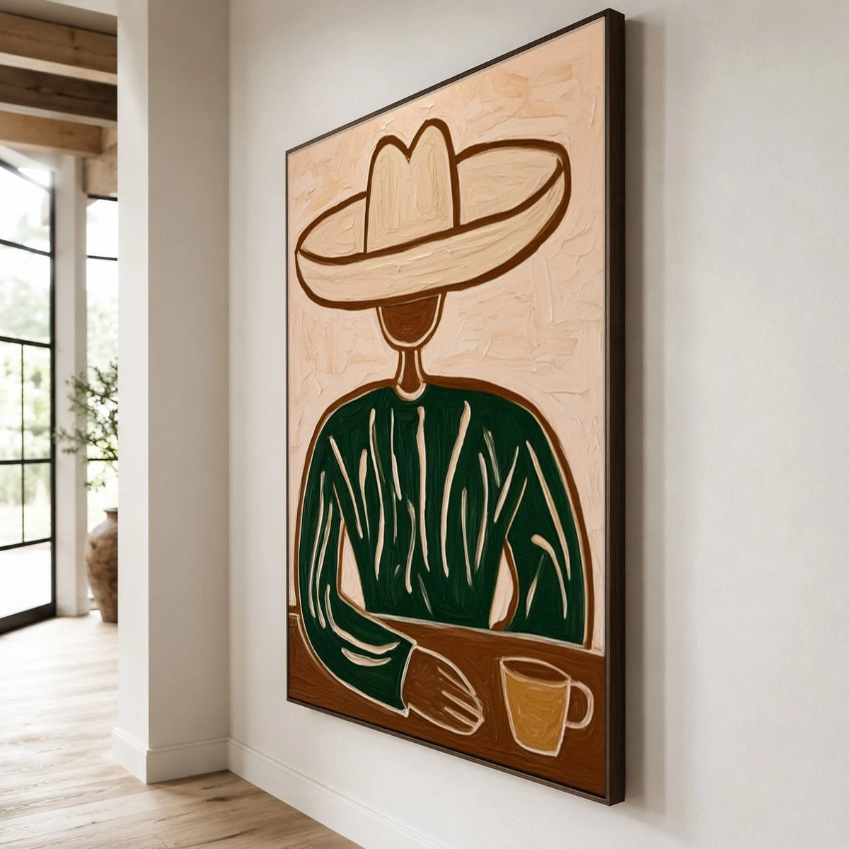 Coffee Beneath Cream — side view of the artwork