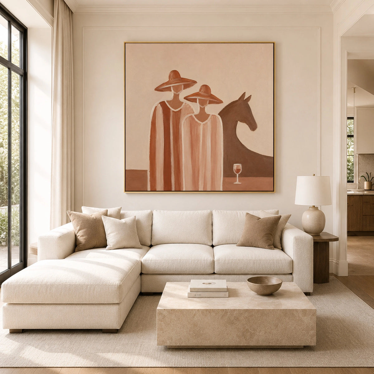Company at Sundown — front view in a living space