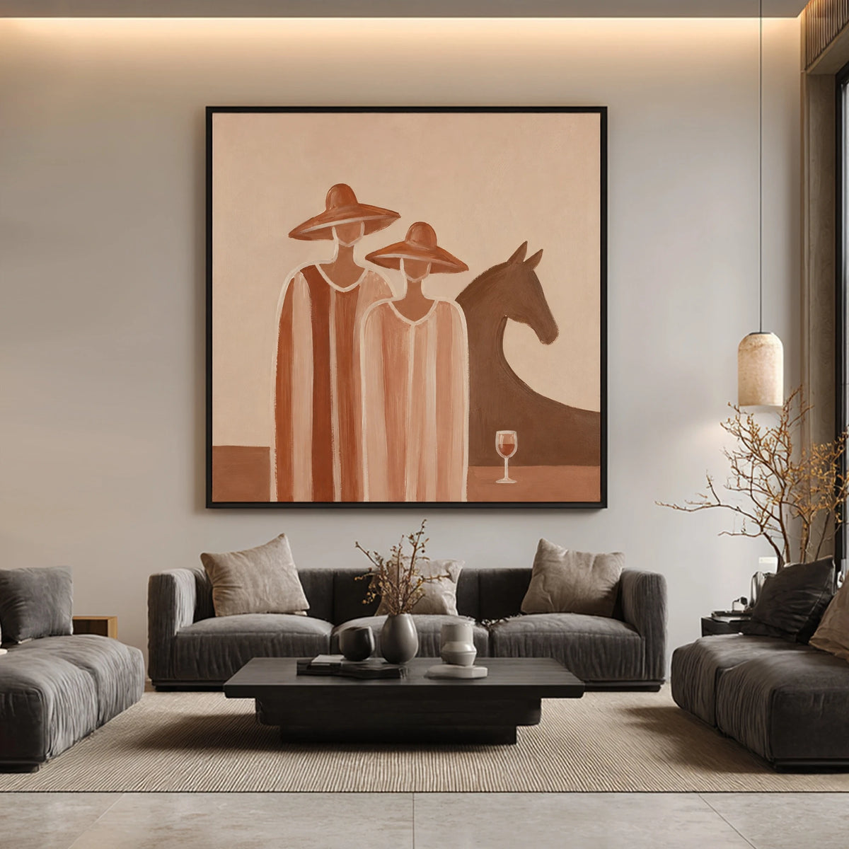 Company at Sundown — artwork in an interior setting 8