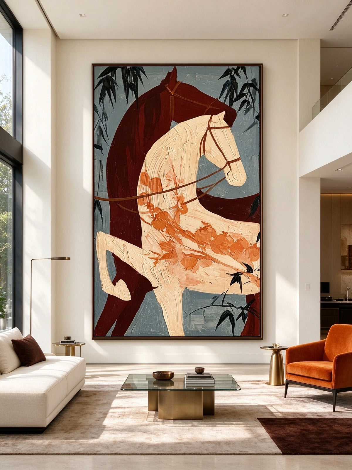Copper Mane Reverie — front view in a living space