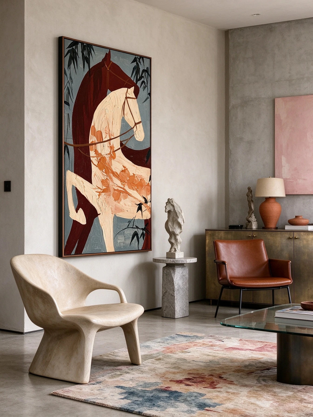 Copper Mane Reverie — side view of the artwork