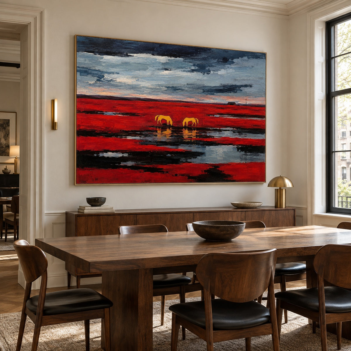 Crimson Prairie Pause — artwork in an interior setting 3