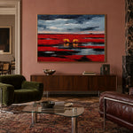 Crimson Prairie Pause — artwork in an interior setting 6