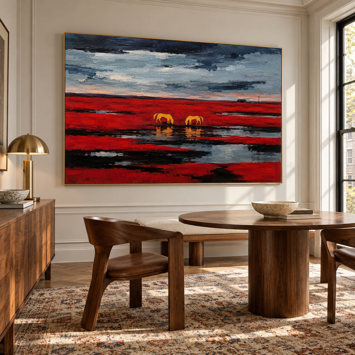 Crimson Prairie Pause — artwork in an interior setting 7