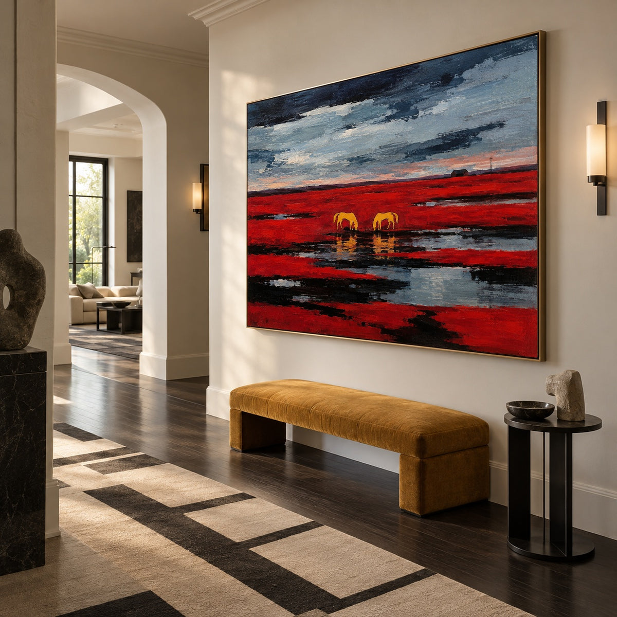 Crimson Prairie Pause — artwork in an interior setting 8