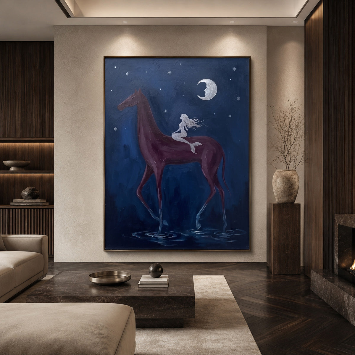 Crossing the Quiet Moon — featured artwork in a living space