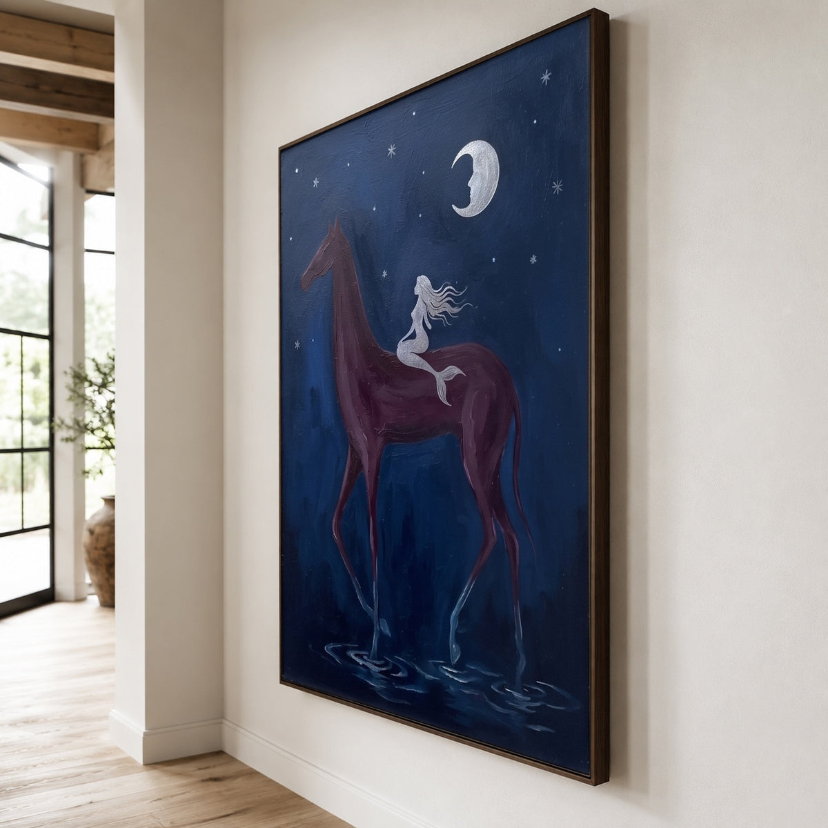 Crossing the Quiet Moon — oblique side view of the artwork