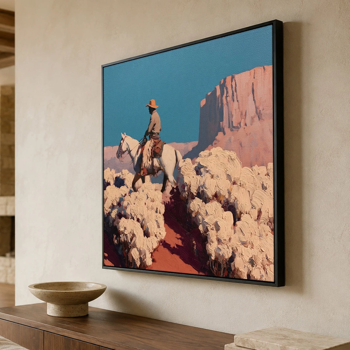 Desert Bloom Crossing — side view of the artwork