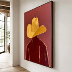 Gold Above Garnet — side view of the artwork