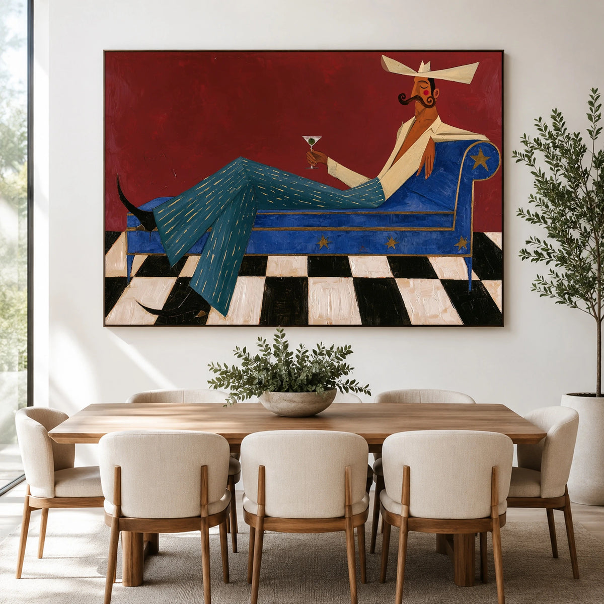 Leisure in Cobalt — artwork in an interior setting 4