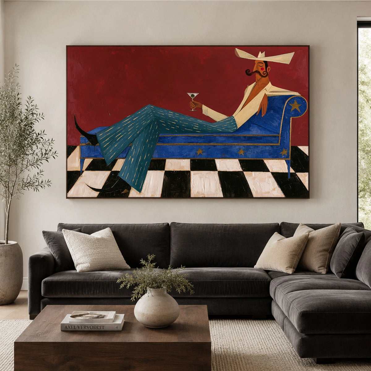 Leisure in Cobalt — artwork in an interior setting 5