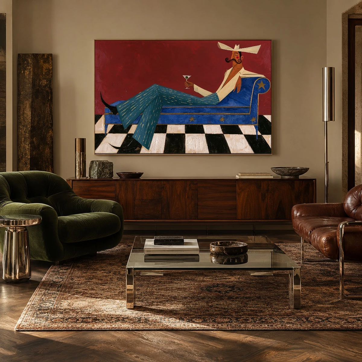 Leisure in Cobalt — artwork in an interior setting 7