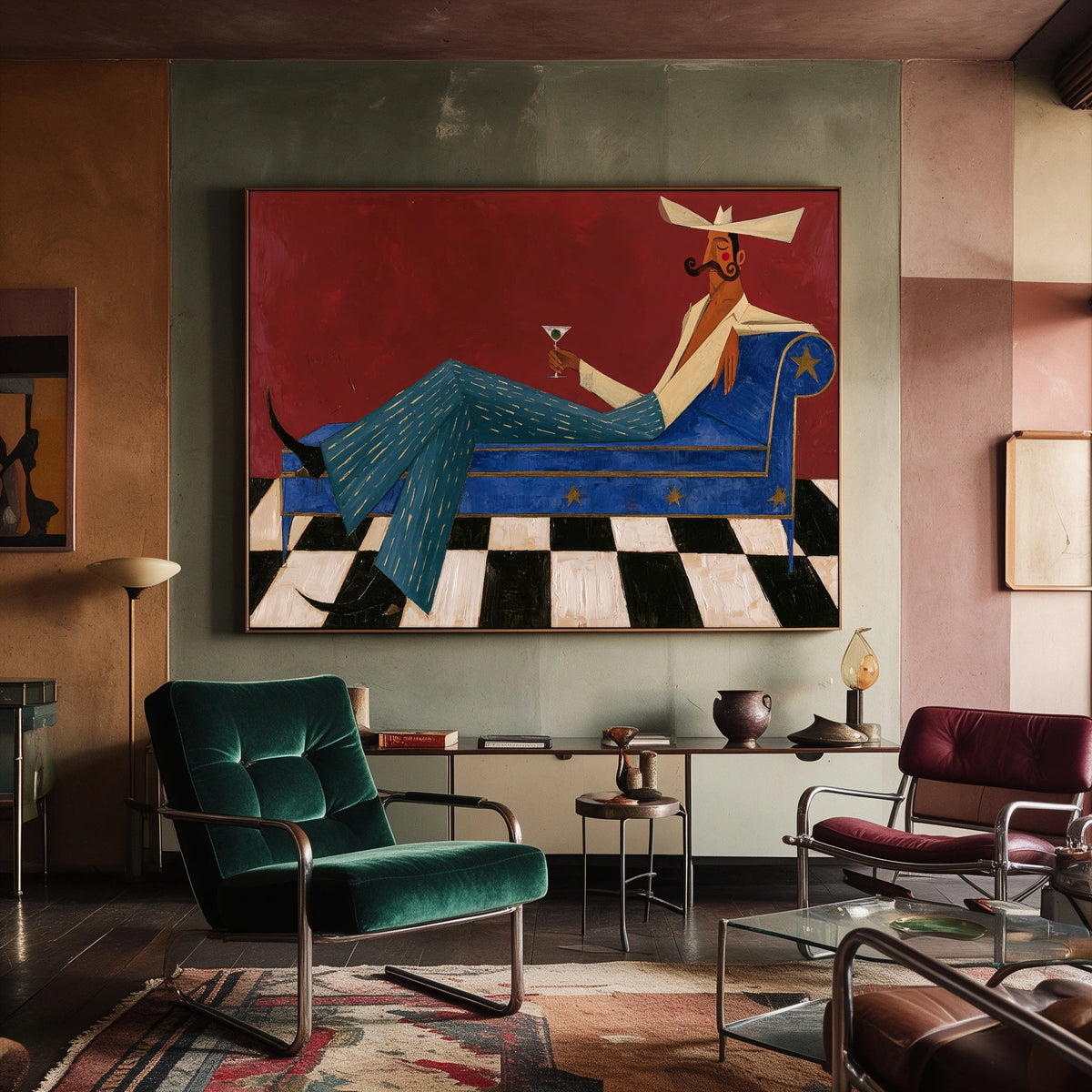 Leisure in Cobalt — artwork in an interior setting 8