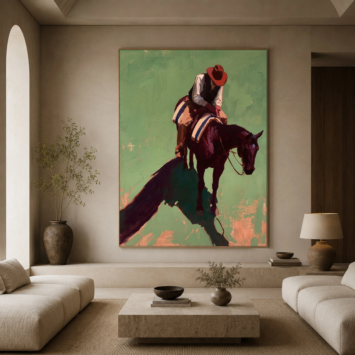 Long Shadow Rider — front view in a living space