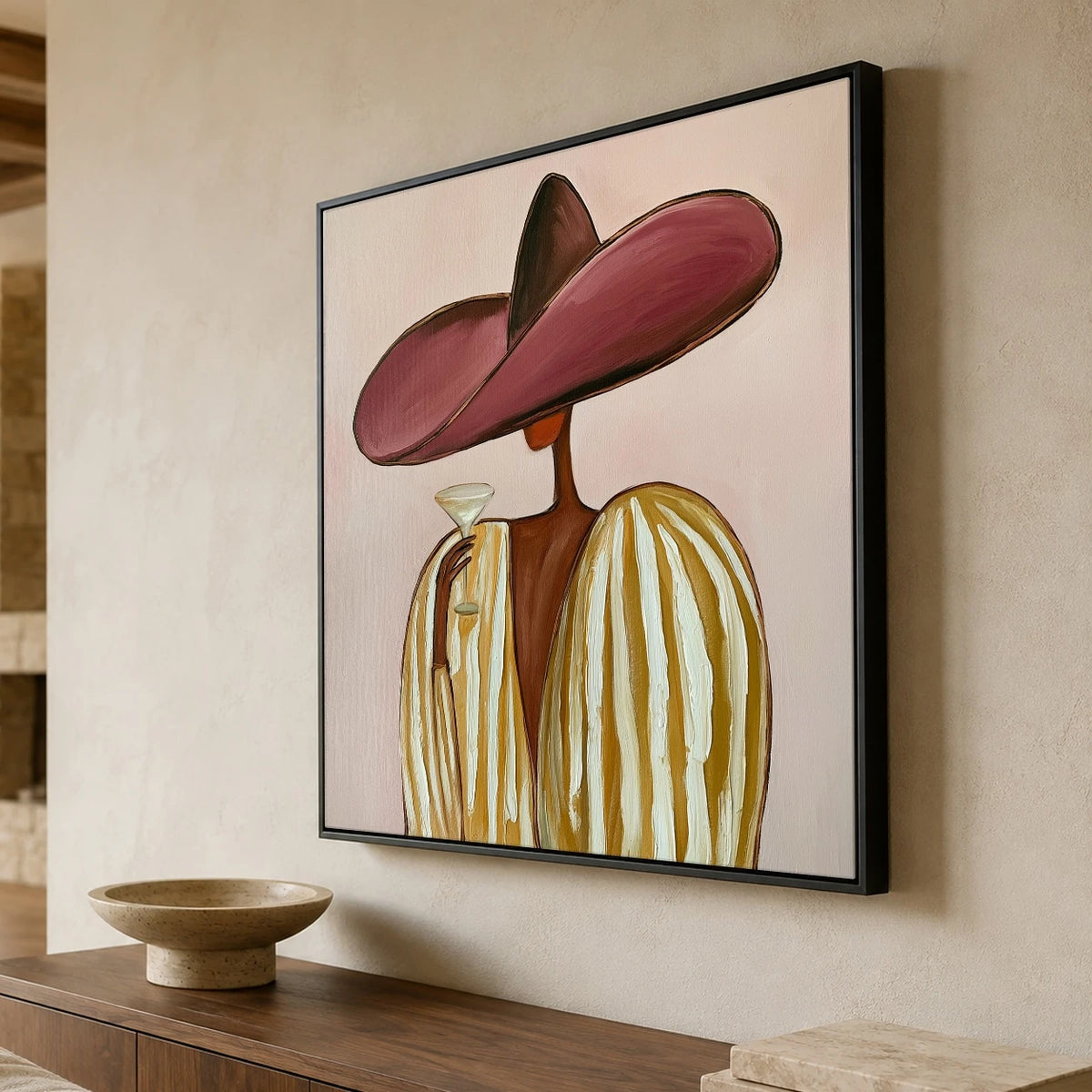 Martini Under Rose — side view of the artwork