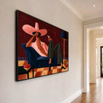 Off Duty in Rose — side view of the artwork