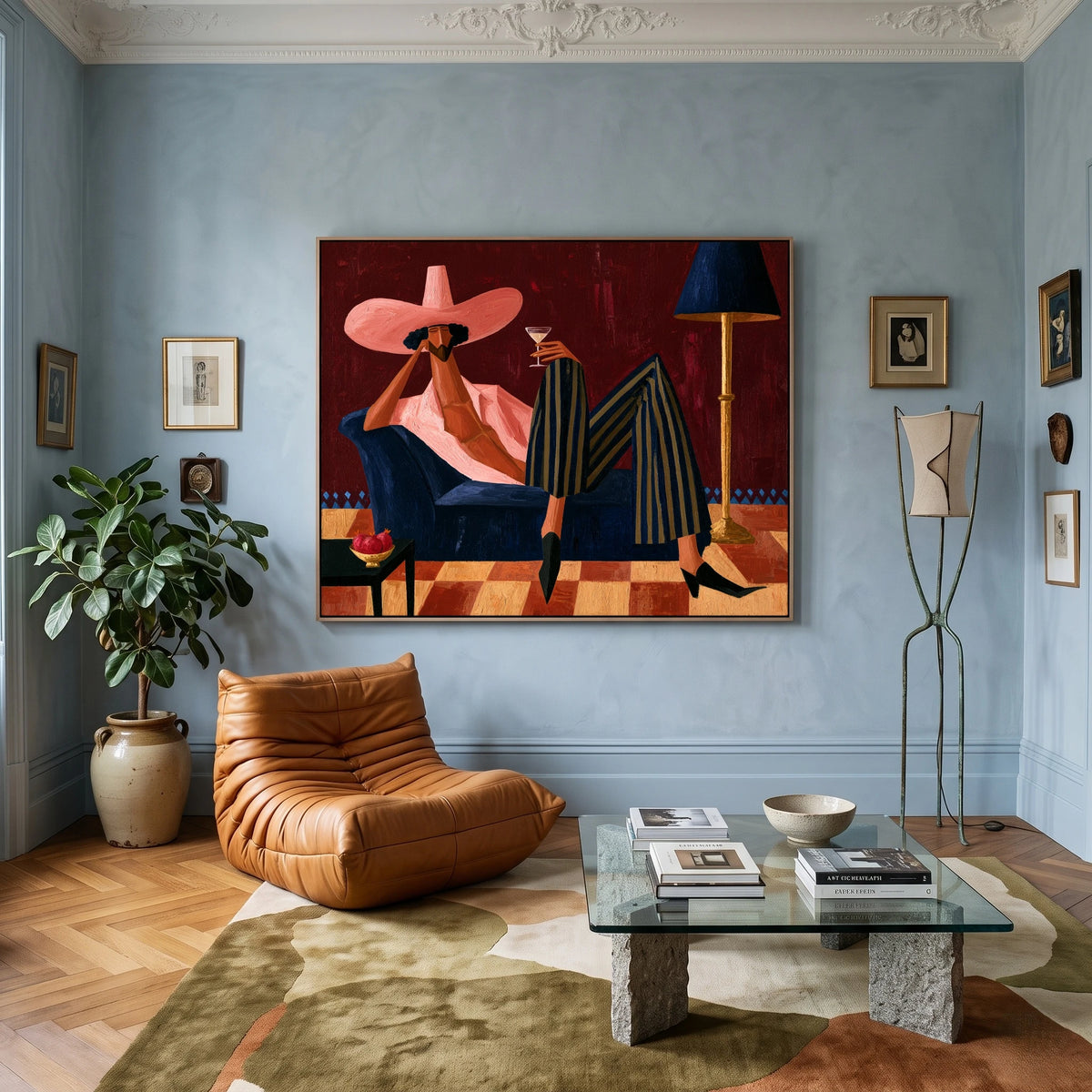 Off Duty in Rose — artwork in an interior setting 3